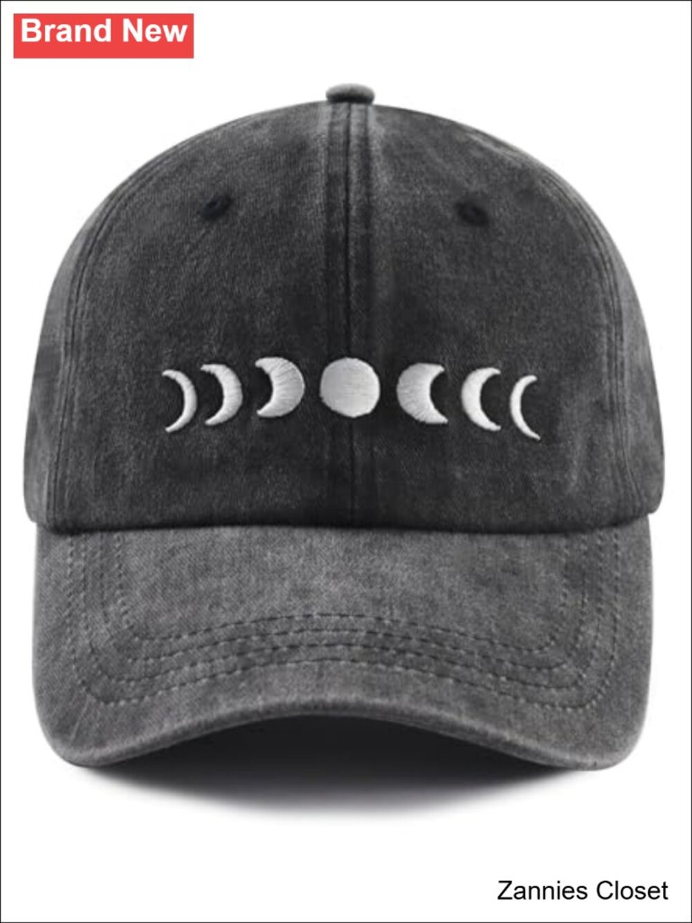 🤠 Cotton Embroidered Moon Baseball Cap Adjustable Hat Astronomy Gift